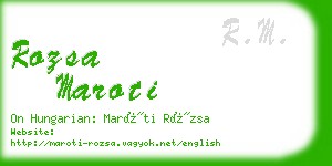 rozsa maroti business card